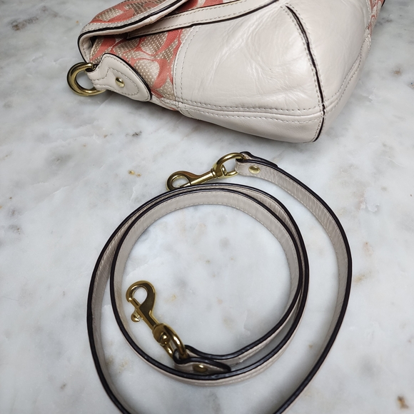 Coach Pink Signature Turnlock Shoulder Bag